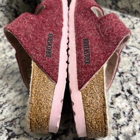 Birkenstock Arizona Pink Felt and Wool Sandal Size 36 - Picture 10 of 11